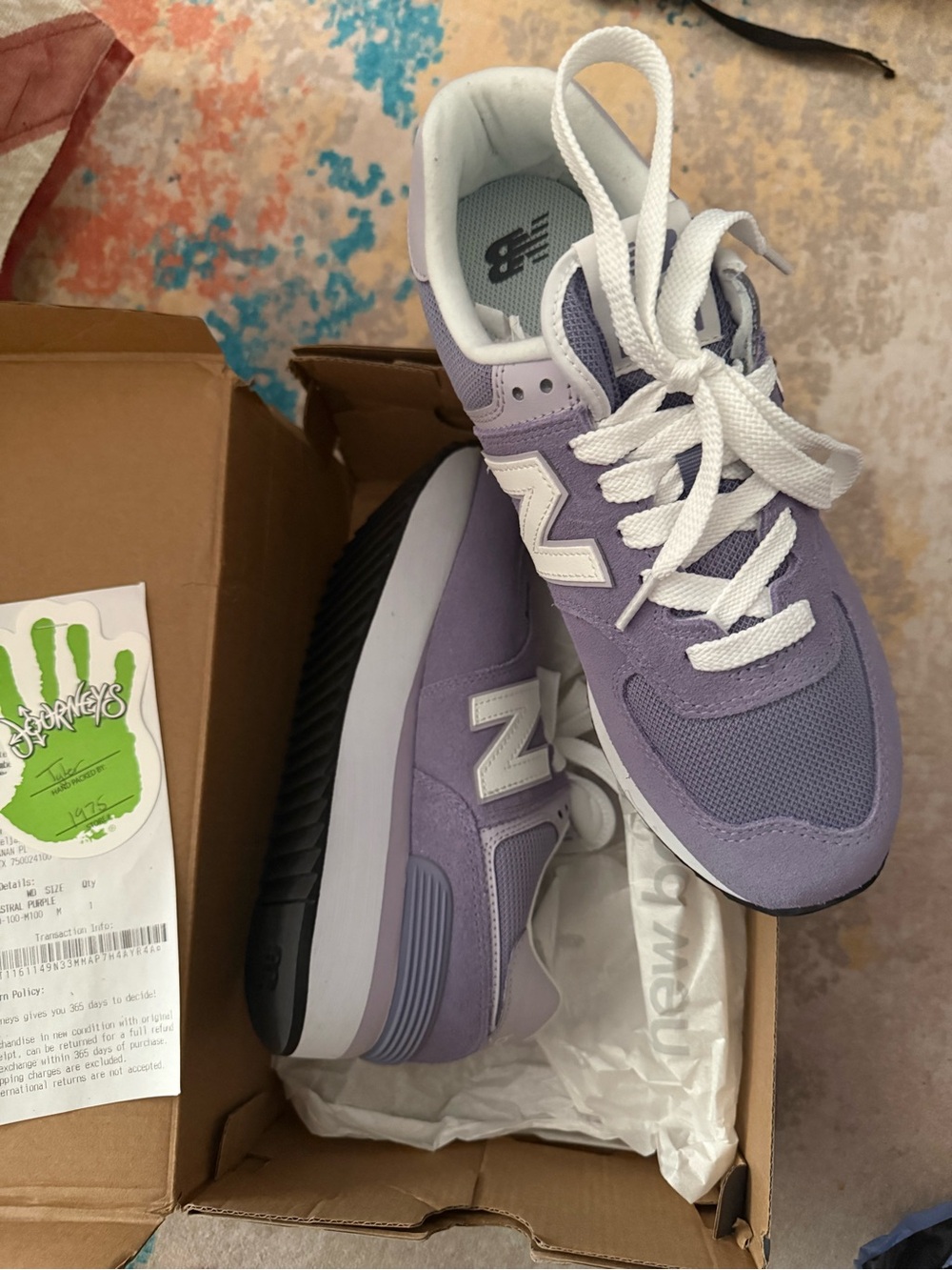 New Balance Women's Lavender Athletic Sneaker with White Accents